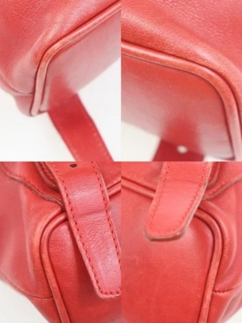 GUCCI Logo Bamboo Drawstring Mini Backpack Bag Leather Red GHW Italy 62ZA194 - Picture 7 of 16